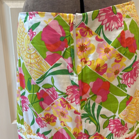 Lilly Pulitzer Fully Limned Yellow Pink Embellished Mini Pencil Skirt - Picture 5 of 10